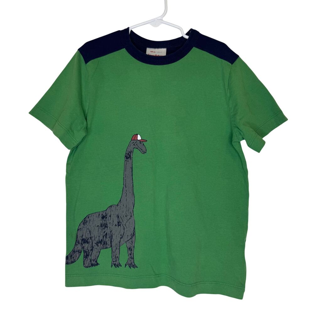 Hanna Andersson Kids 6/7 Brachiosaurus Dinosaur Baseball Tee Short Sleeve